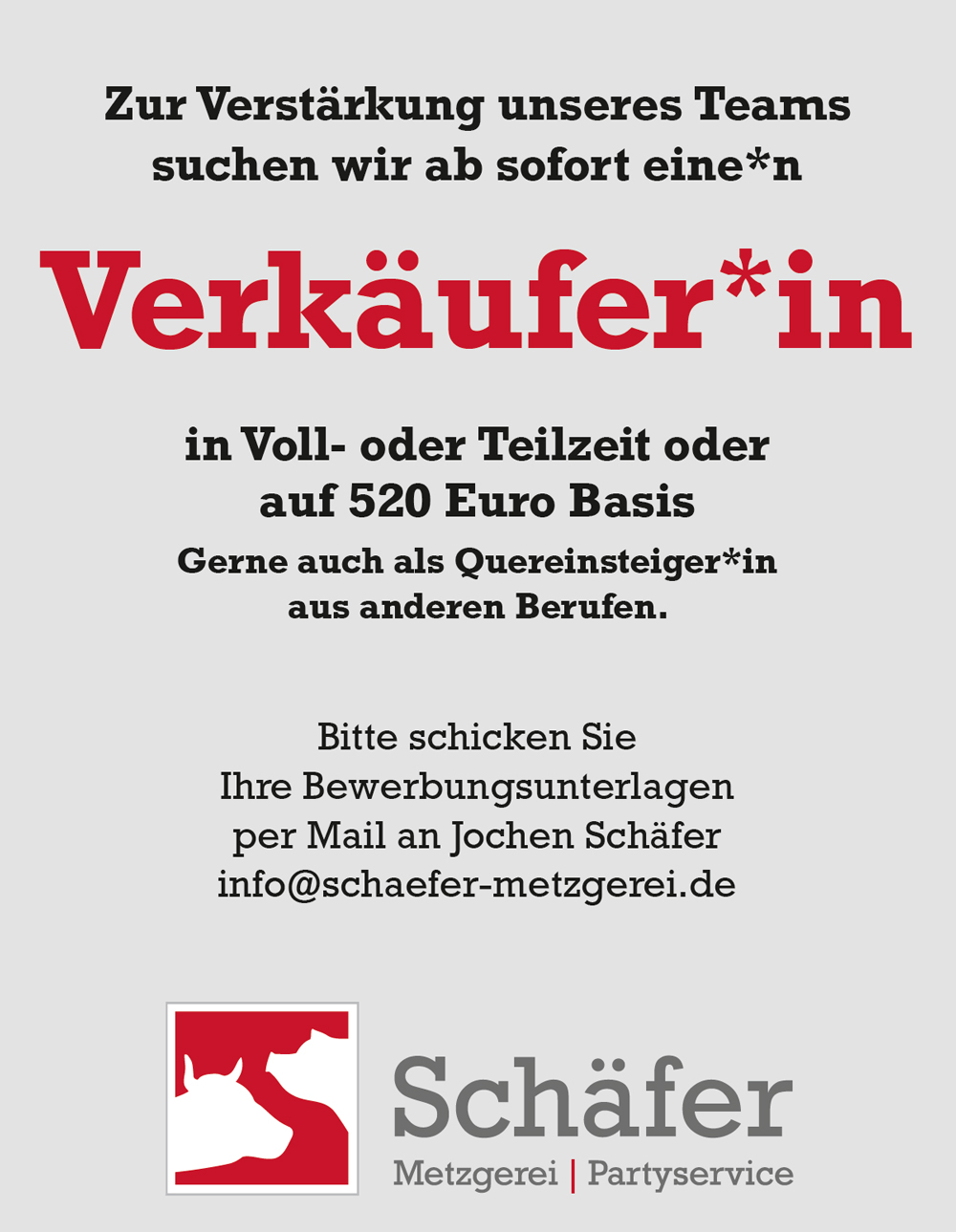 metzgerei schaefer stellenanzeige